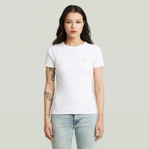 Slim Rib T-Shirt - White - Women, T-Shirts, G-Star RAW catalog