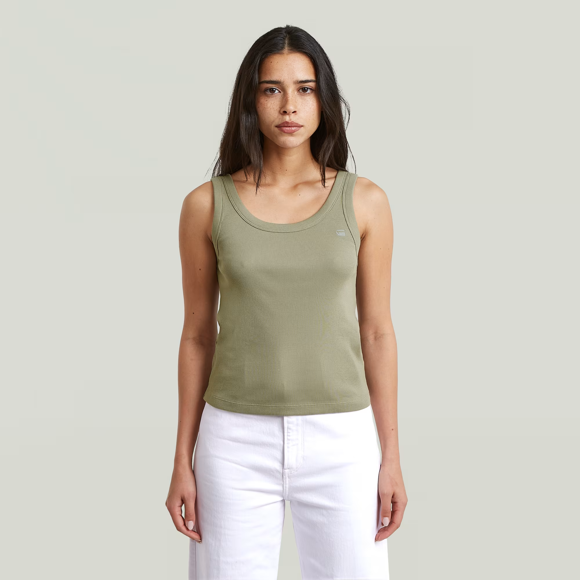 Slim Rib Tank T-Shirt - Green - Women, T-Shirts, G-Star RAW catalog