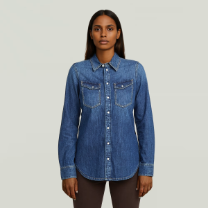 Slim Western Shirt - Dark blue - Women, Shirts, G-Star RAW catalog