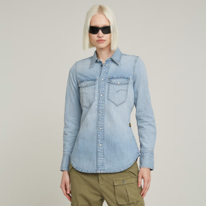 Slim Western Shirt - Light blue - Women, Shirts, G-Star RAW catalog