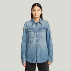 Slim Western Shirt - Medium blue - Women, Shirts, G-Star RAW catalog