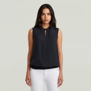 Stand-Up Collar Sleeveless Top - Black - Women, Shirts, G-Star RAW catalog