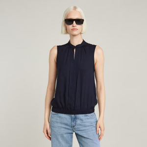 Stand Up Collar Top - Dark blue - Women, Shirts, G-Star RAW catalog