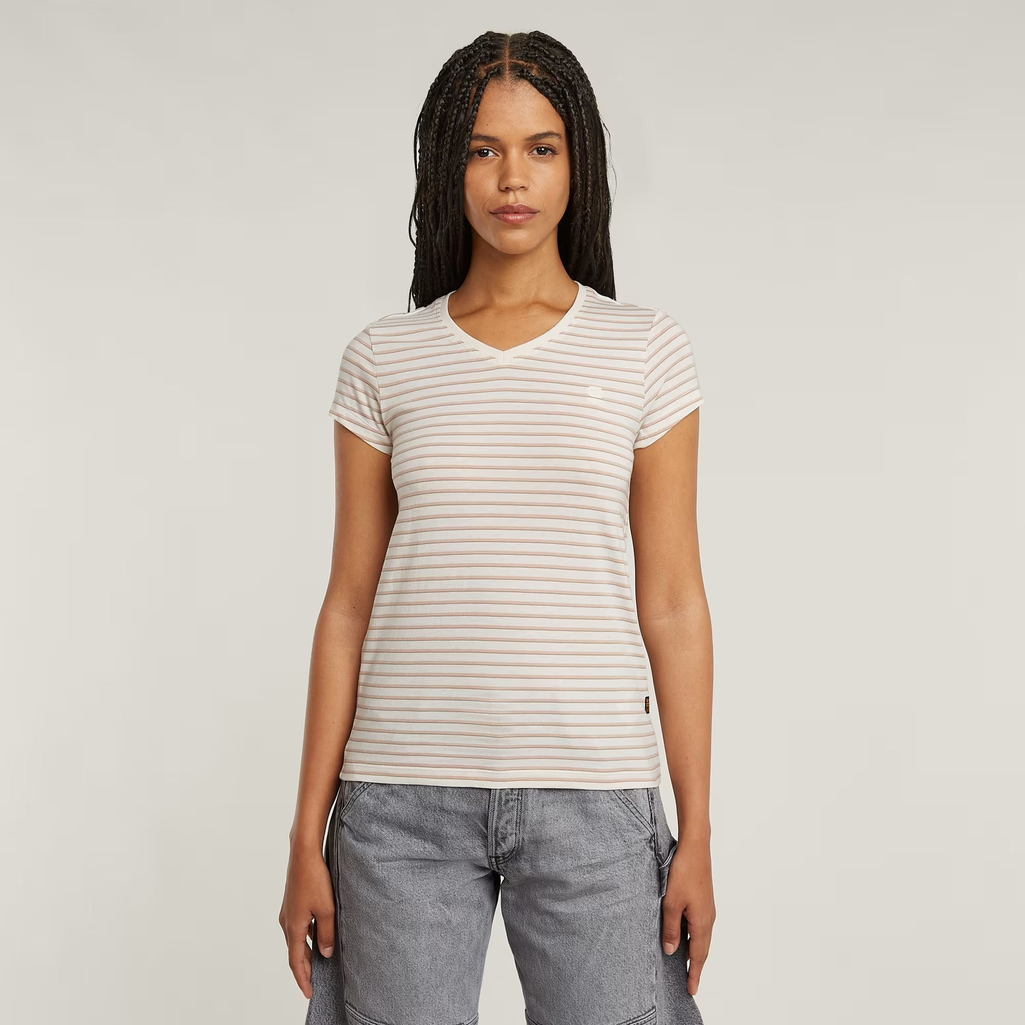 Stripe Eyben Slim V-neck T-Shirt 2.0 - Multi color - Women, T-Shirts, G-Star RAW catalog