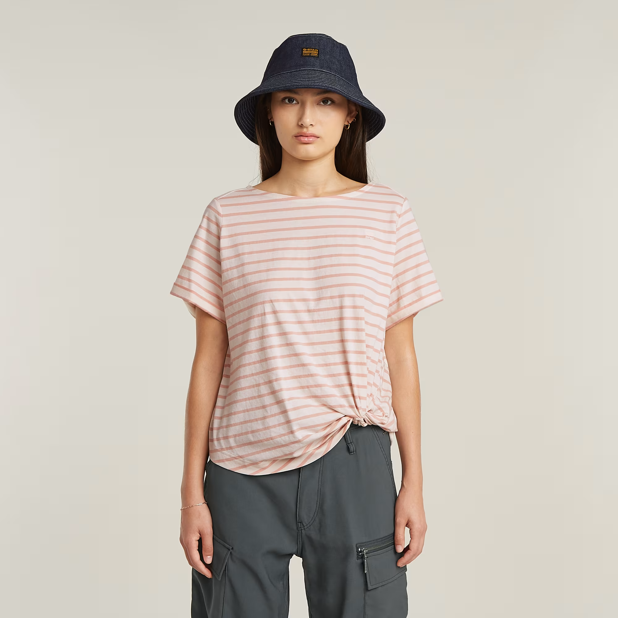 Striped Knot T-Shirt - Multi color - Women, T-Shirts, G-Star RAW catalog