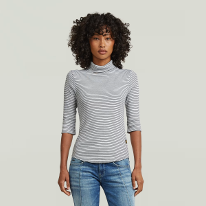 Striped Slim Mock T-Shirt - Multi color - Women, T-Shirts, G-Star RAW catalog