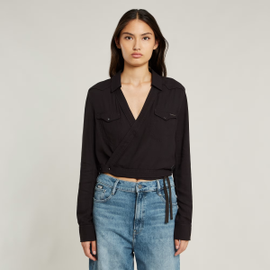 Tacoma Wrap Shirt - Black - Women, Shirts, G-Star RAW catalog