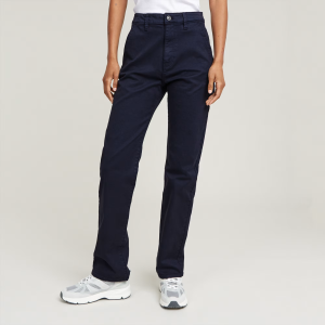 Viktoria High Straight Chino - Dark blue - Women, Pants, G-Star RAW catalog