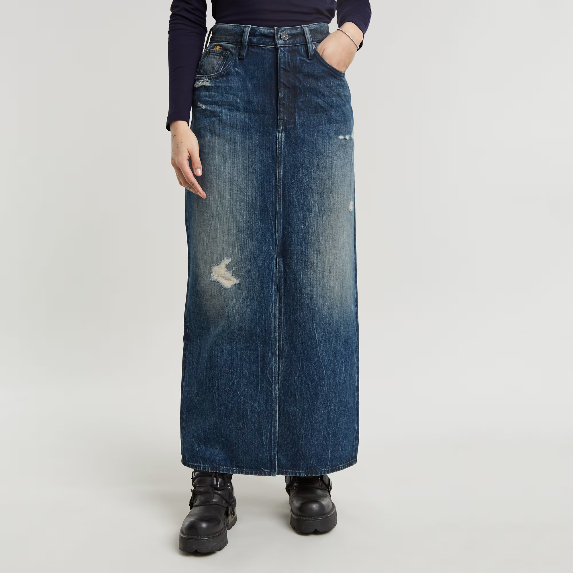 Viktoria Long Skirt - Dark blue - Women, Skirts, G-Star RAW catalog