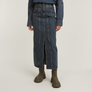 Viktoria Moto Long Skirt - Dark blue - Women, Skirts, G-Star RAW catalog