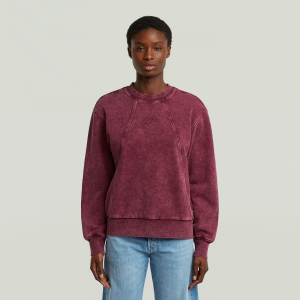 Washed A-Line Script Sweater - Red - Women, Sweatshirts-Hoodies, G-Star RAW catalog