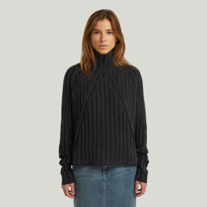 Washed Loose Turtle Knit - Black - Women, Knitwear, G-Star RAW catalog