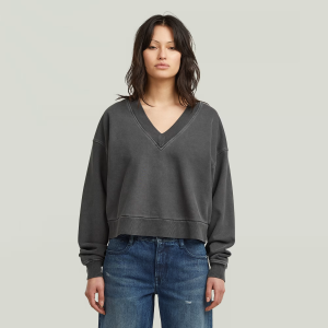 Washed Loose V Sweater - Grey - Women, Sweatshirts-Hoodies, G-Star RAW catalog