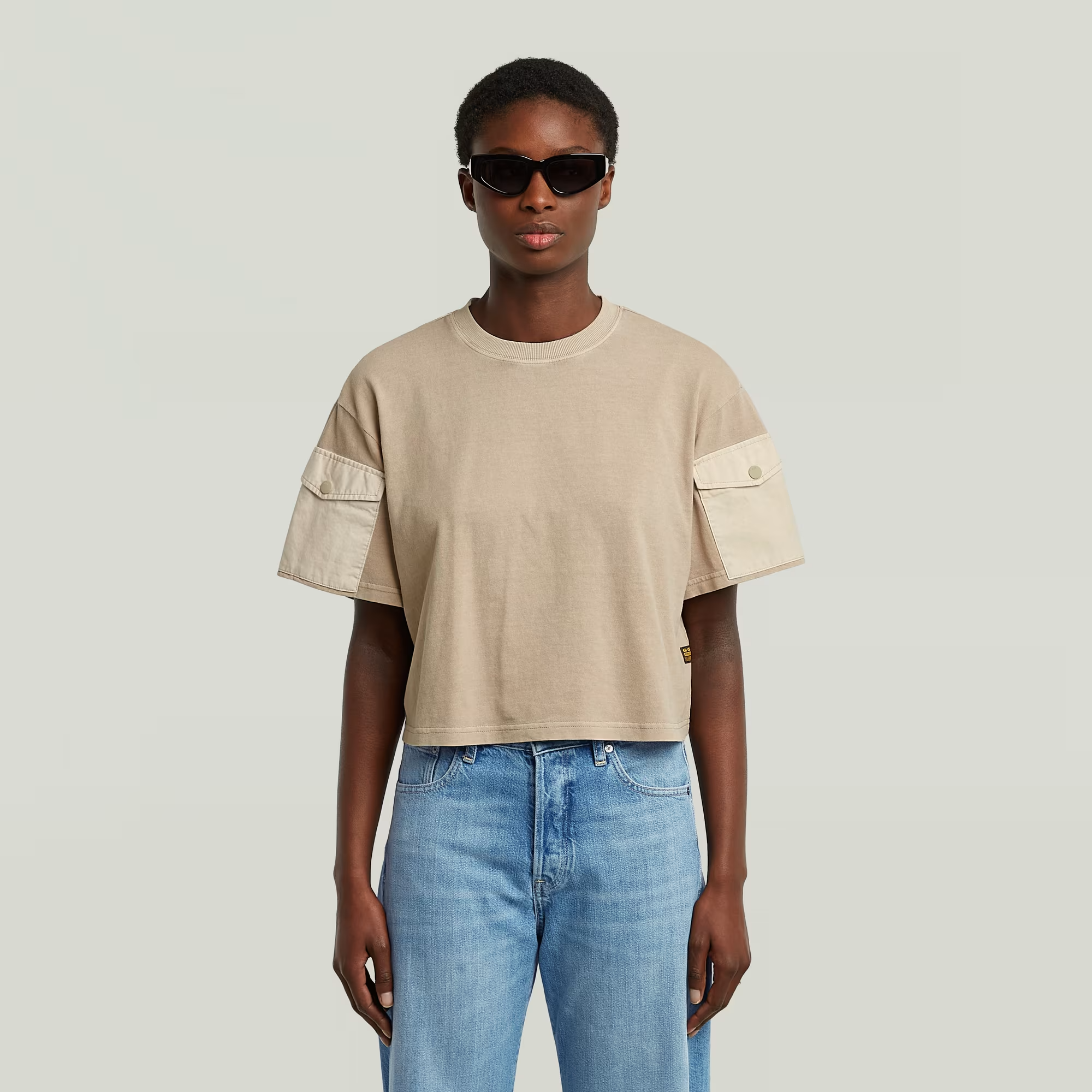 Washed Mix Boxy Cropped T-Shirt - Beige - Women, T-Shirts, G-Star RAW catalog