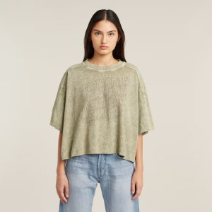 Washed Multi Logo Oversized T-Shirt - Beige - Women, T-Shirts, G-Star RAW catalog