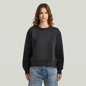 Washed Relaxed Sweater - Black - Women, Sweatshirts-Hoodies, G-Star RAW catalog