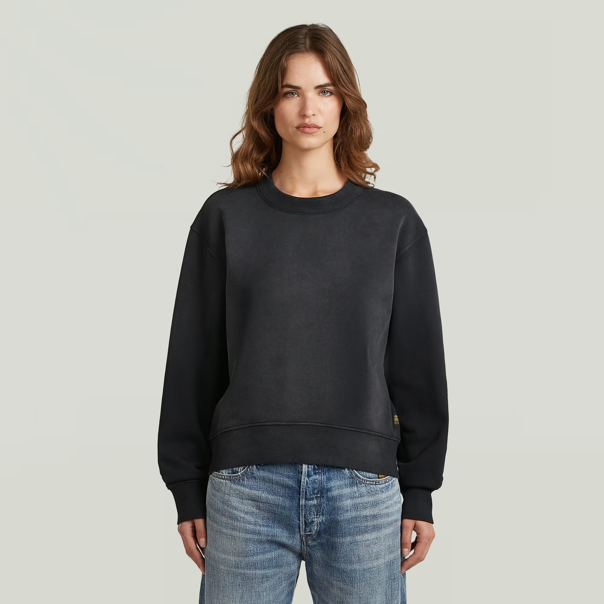 Washed Relaxed Sweater - Black - Women, Sweatshirts-Hoodies, G-Star RAW catalog