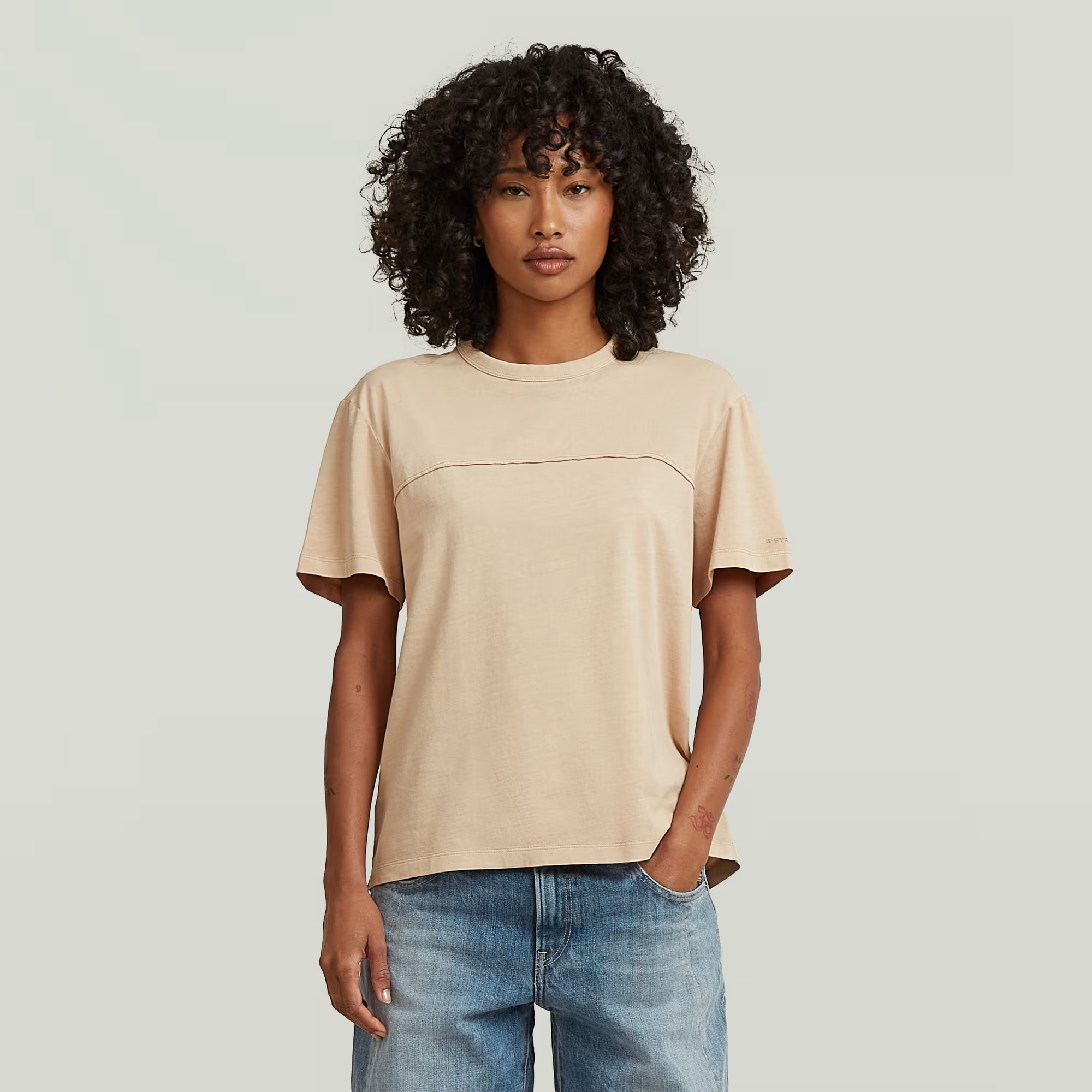 Washed Seam T-Shirt - Beige - Women, T-Shirts, G-Star RAW catalog