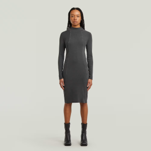 Washed Slim Rib Dress - Black - Women, Dresses, G-Star RAW catalog