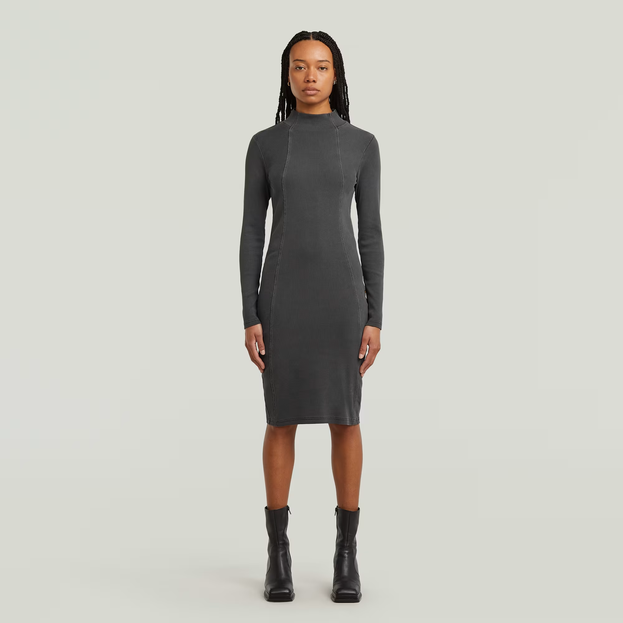 Washed Slim Rib Dress - Black - Women, Dresses, G-Star RAW catalog