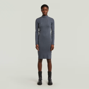 Washed Slim Rib Dress - Dark blue - Women, Dresses, G-Star RAW catalog