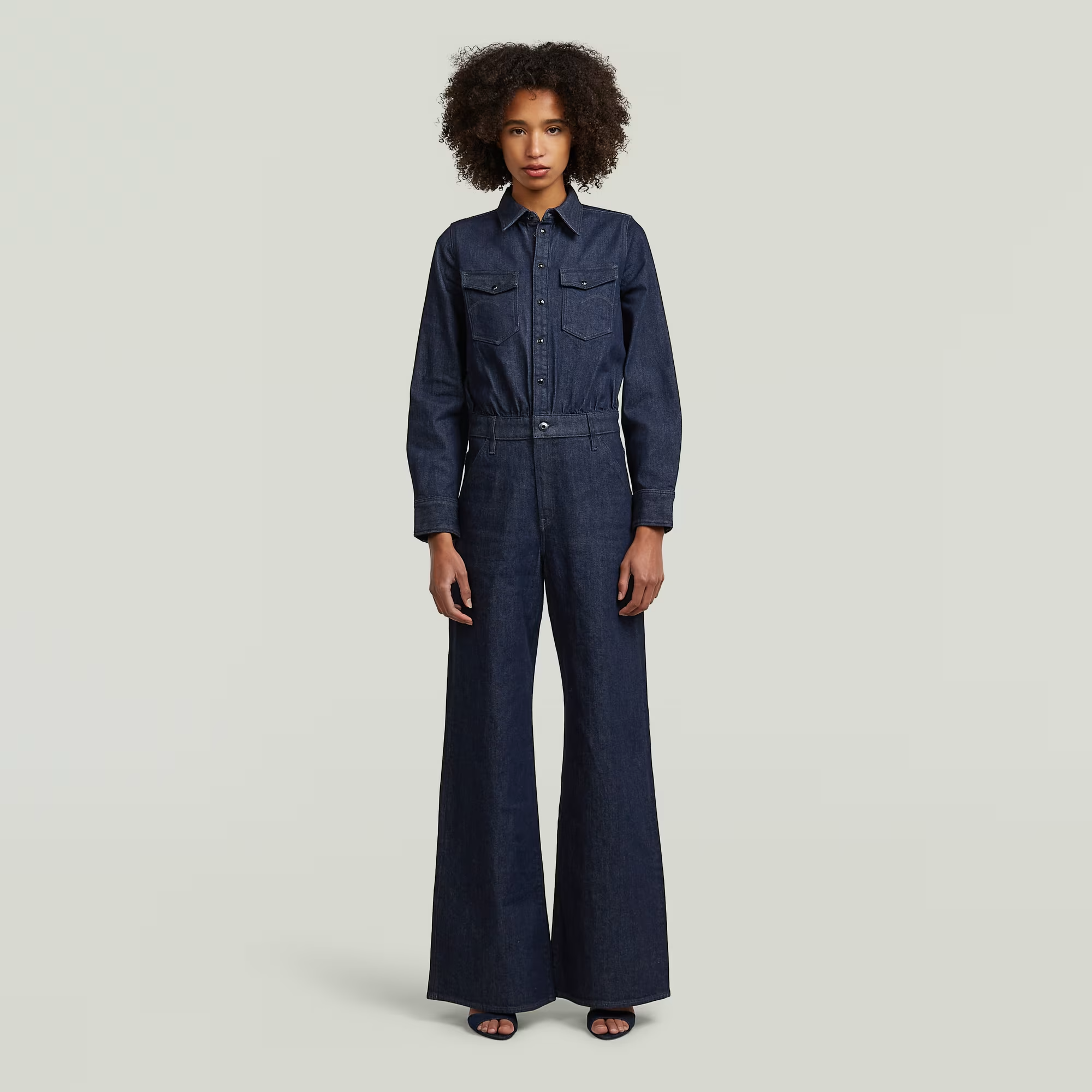 Western Wide Leg Jumpsuit - Dark blue - Women, Jumpsuits-Overalls, G-Star RAW catalog