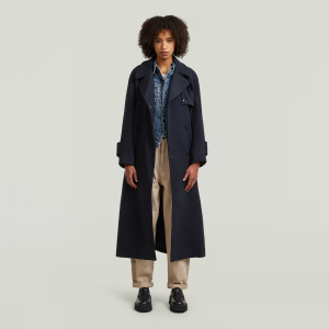 Wool Trench - Dark blue - Women, Jackets and Blazers, G-Star RAW catalog