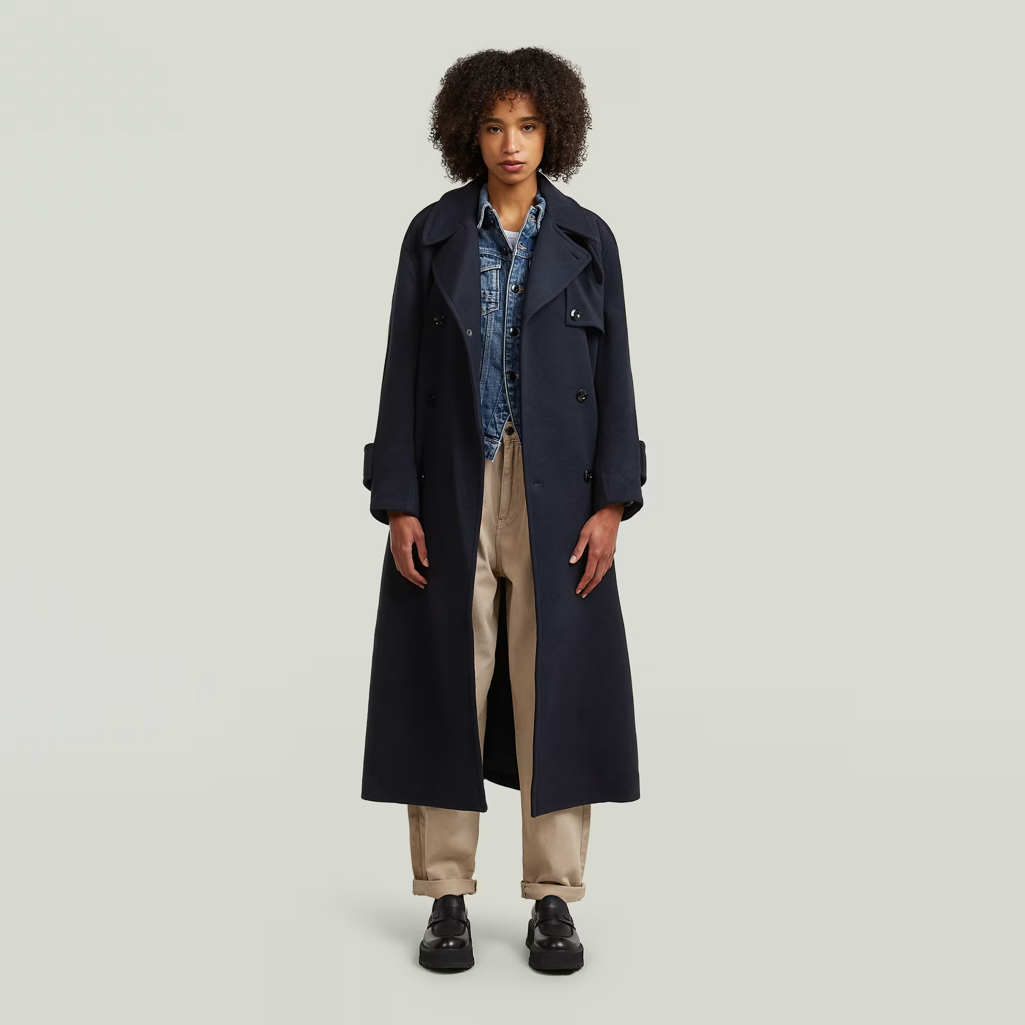 Wool Trench - Dark blue - Women, Jackets and Blazers, G-Star RAW catalog
