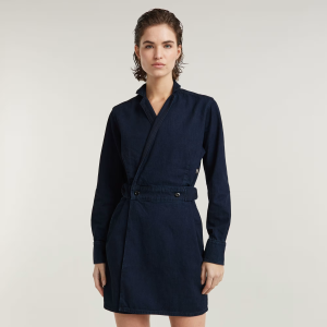 Wrap Dress - Dark blue - Women, Dresses, G-Star RAW catalog