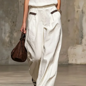 Casual Plain Straight Pants Pant, Pants, color:White|size:XXL, Stylewe