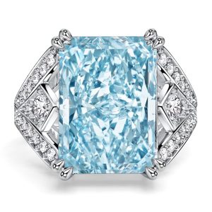 unique engagement rings - Italo Split Shank Radiant Cut Aquamarine Engagement Ring For Women, Italo jewelry - Online Catalog