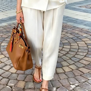 Urban Plain Turnip Pants, Pants, color:White|size:XXL, Stylewe