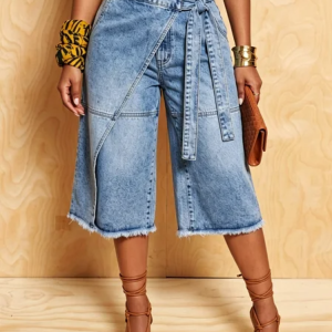 Denim Casual Solid Relaxed Jeans, Jeans, color:Blue|size:XXL, Stylewe