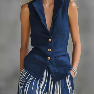 Cotton Urban Plain Shawl Collar Vest, Vests and Gilets, color:As Picture|size:XXL, Stylewe