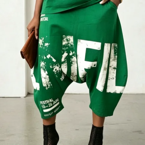 Casual Text Letters Harem Pants, Pants, color:As Picture|size:XXL, Stylewe