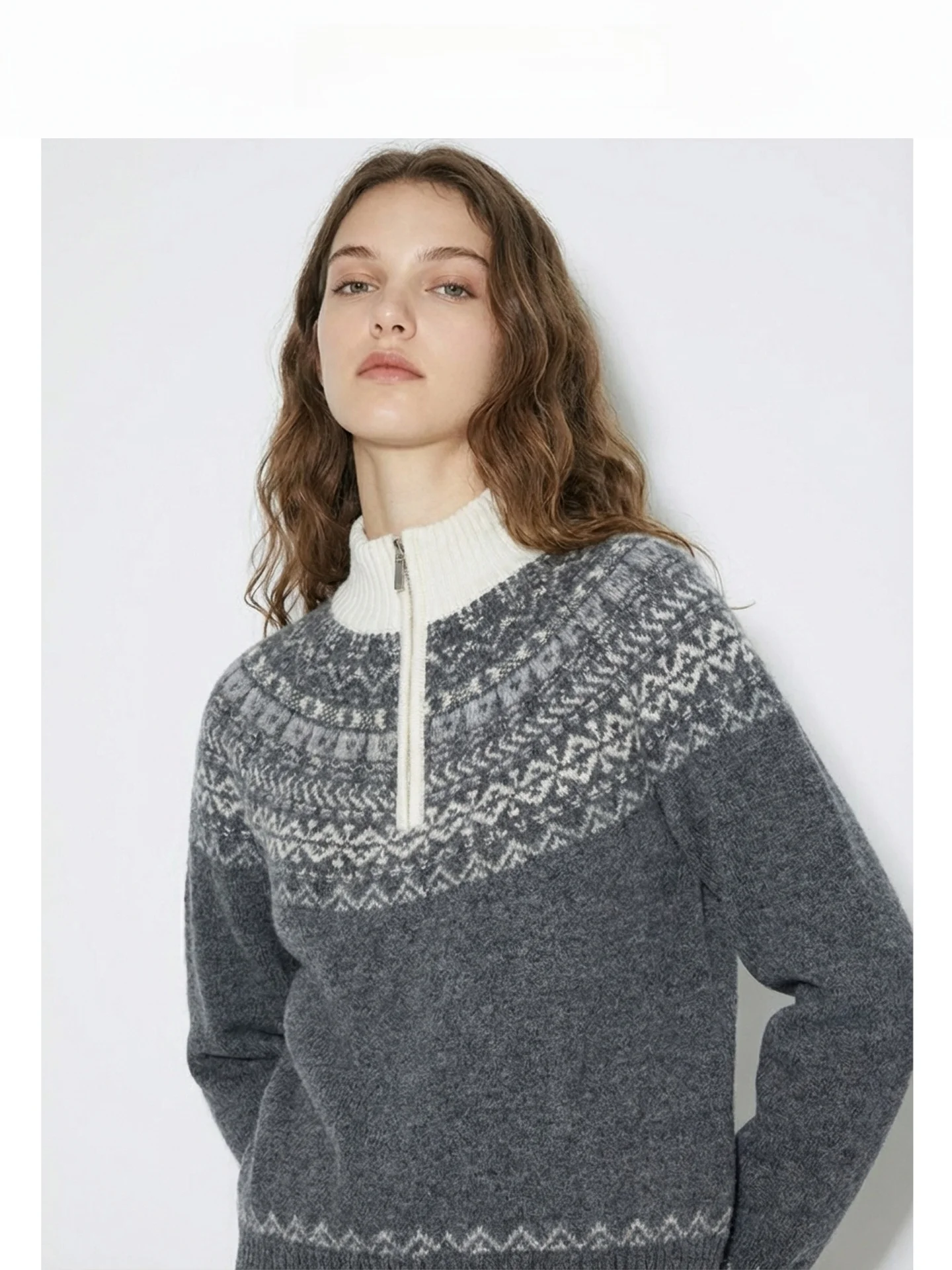 Fell Island 00 Pure Wool Zipper Knitted Sweater Women's Spring Autumn Vintage Nordic Sle Old Money Sle Embroidered Overh... - AliExpress Sweaters&Jumpers