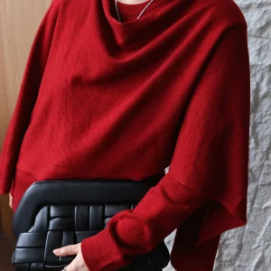 Ast Editor Store New Year's Red Aosphere awl Fake Two-Piece Knitted Sweater Lazy Sle High nce Feeling Autumn - AliExpress Sweaters&Jumpers