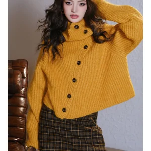 MIUCO Luxury Ultra-Thin Camere Knitted High Ne Thi Sweater Yellow Outerwear Women Winter Warm Faion Commute Sle - AliExpress Sweaters&Jumpers