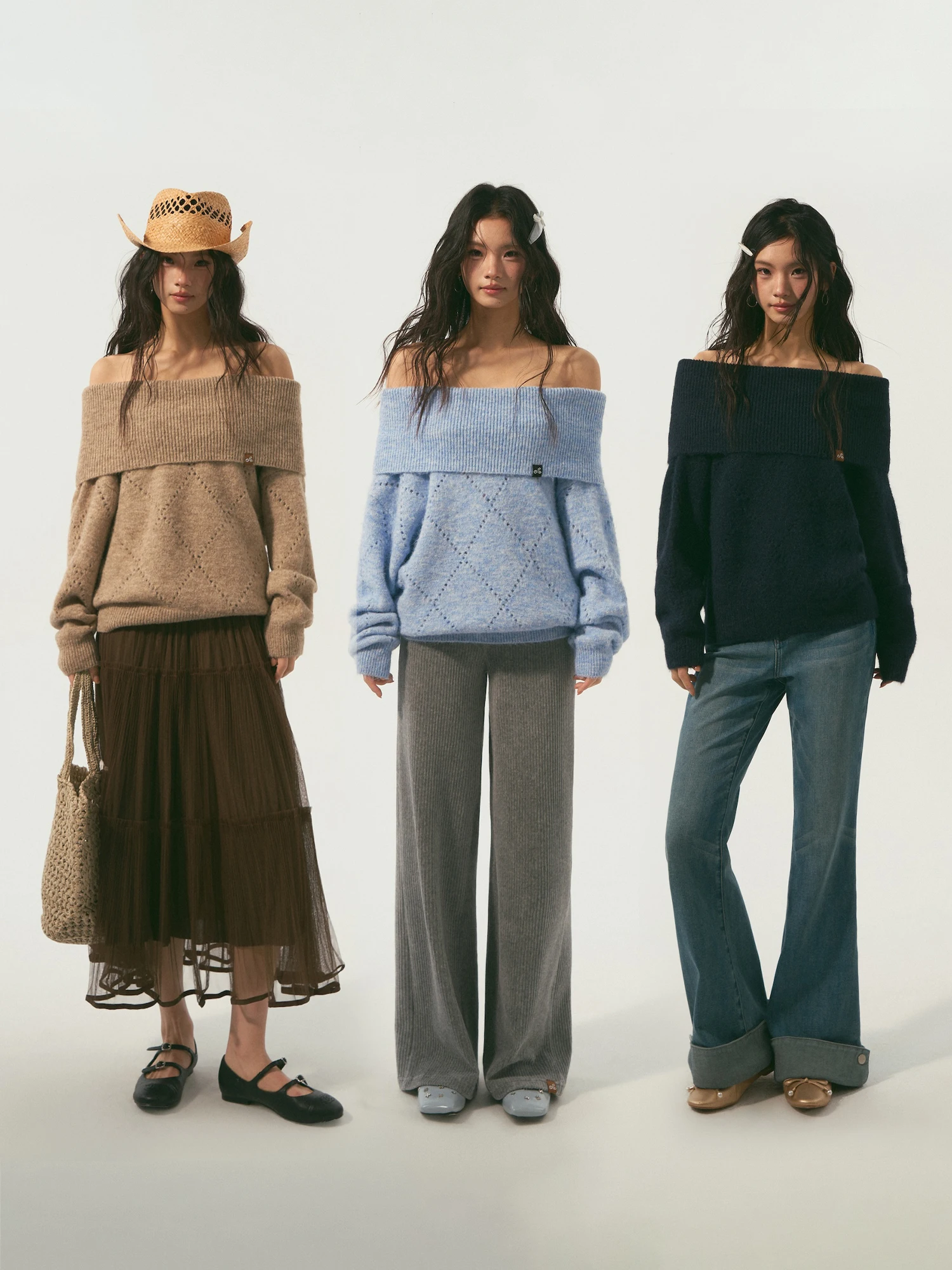 SOMESOWE Aosphere Sensation Rhombus Hollow out oulder Sweater Casual Sle Knitted Long Sve Polyester Wool Blend - AliExpress Sweaters&Jumpers