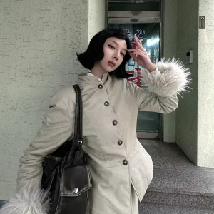 RFM Thiened Leather Jaet Set with Fur Collar Waist-Cinching Vintage Tawny Color Patchwork Women's Spring Knitted Sweater - AliExpress Sweaters&Jumpers