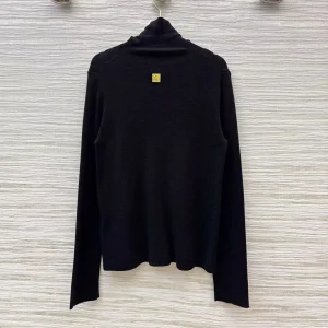 New Autumn Basic Wool Turtleneck Knitted Sweater Women Gold Button Long Sleeve Black All-matched Slim Casual Pullover - AliExpress Sweaters&Jumpers