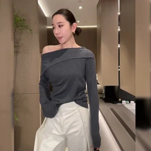 LiHuiEr Paris Resonance Design Sensation Women's Spring Knitwear oulder Angle Woolen Knitted Top Warm Regular Fit Long Sve - AliExpress Sweaters&Jumpers
