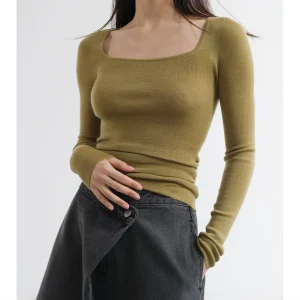 Slim Fit Women's Woolen irt Collar Design Long Sve Inner Wear Base Layer Square Collar Knitted Top for Winter Season - AliExpress Sweaters&Jumpers