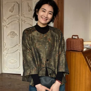 New Chinese Sle Women's ort Ruche Silk Outerwear Spring 2026 New Arrival Stand Fit Commute Sle round Ne Button up - AliExpress Sweaters&Jumpers