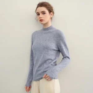 A-Class 100% Pure Cashmere Sweater Women's Semi High Neck Pullover Sweater Slim Fit Fashion Knitted Sweater Long Sleeved Tops - AliExpress Sweaters&Jumpers