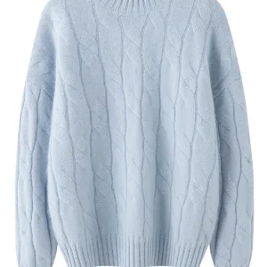 TLOML New Women 100% Cashmere Sweater Mock Neck Cable Knit Pullover Casual Cashmere Knitwear Autumn Winter Thick Soft Warm Tops - AliExpress Sweaters&Jumpers