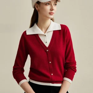 Zhaojun 90% Pure Wool Knitted Long Sve Sweater Red Series Women's Open Cardigan Casual Straight Fit Commute Sle Knitwear - AliExpress Sweaters&Jumpers