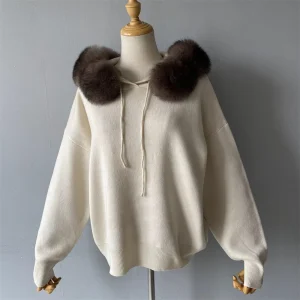 Luxyonuo Women's Sweater Wool Blend Hooded Knitted Tops Ladies Autumn Winter Fashion Full Sleeves Pullover 2024 New Arrival - AliExpress Sweaters&Jumpers