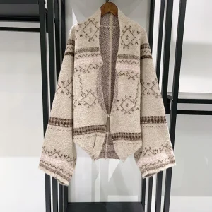 Women's knitted jacquard shawl jacket, casual and elegant women's top - AliExpress Sweaters&Jumpers