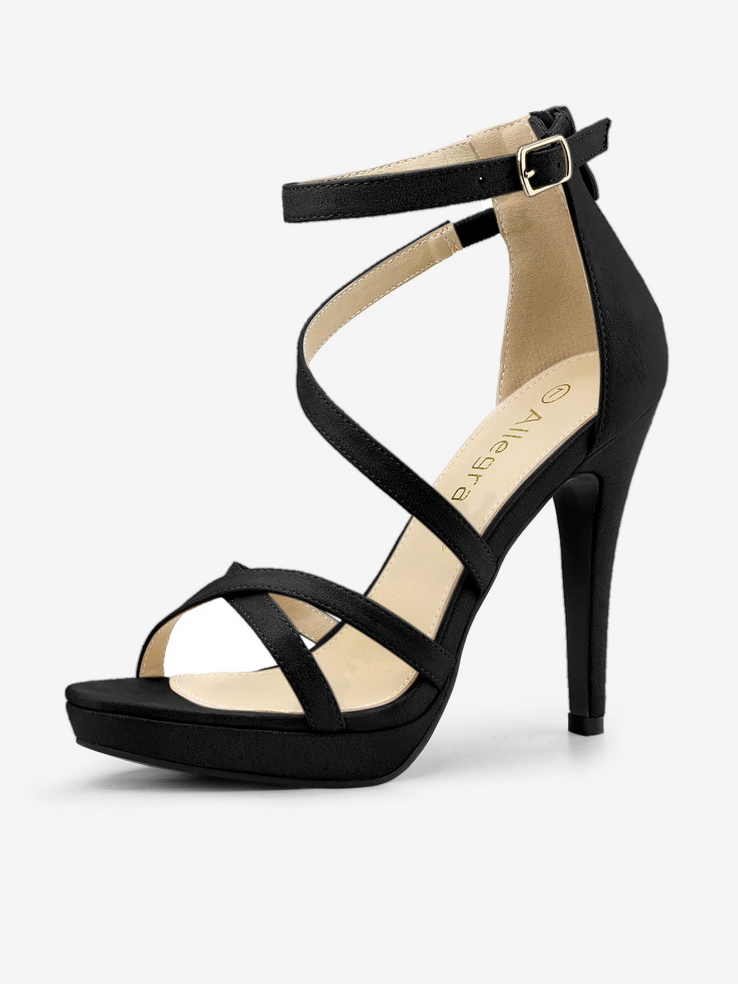Round Toe Strappy Platform Stiletto Heel Sandals Black/10 - Allegra K catalog
